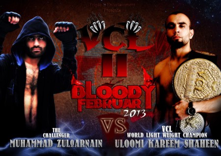 A poster developed for the MMA championship. Uloom, on the right, won the match and the title 