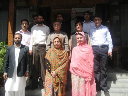 Group photo of the cabinet members with Dr. Mir Ahmed Jan and Ali Madad Sher, Education Minister