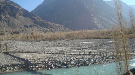 During summers the river changes direction and renders the bridge useless for pedestrians and vehicles