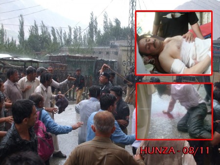 Different scenes of the events of 11 August 2011 in Aliabad, Hunza