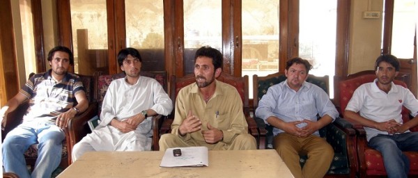 Leaders of GYC during a media briefing in Gilgit
