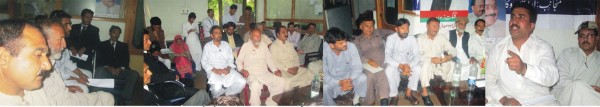 Leaders of Gilgit chapter of MQM during media briefing in Gilgit  