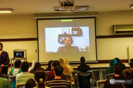 Video conference in progress at AKU-IED, Karachi 