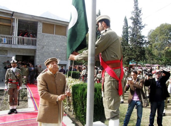 Hoisting the national flag 