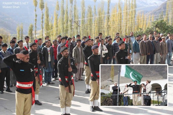 Flag hoisting ceremony in Aliabad, Hunza Photo: Mueez Shah 