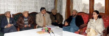 Dr. Abdul Rehbar addressing a press conference in Gilgit in which he announced the Medical Association's protest plan 