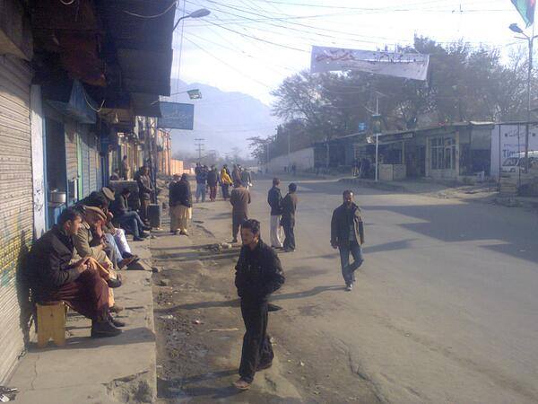 Gilgit city wearing a deserted look due to high security: Photo: Tauseef Hassan 