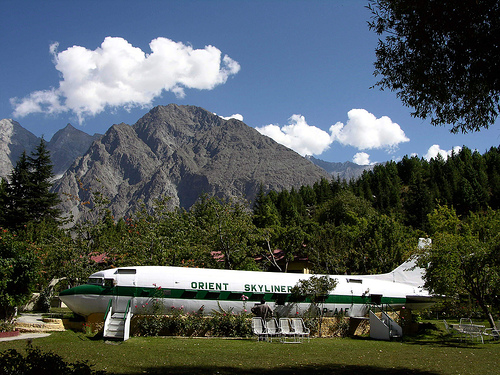An abandoned airoplane of PIA now serving as a restaurant 