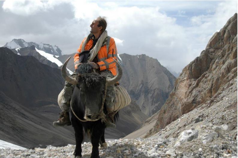 Alam Jan on a yak 