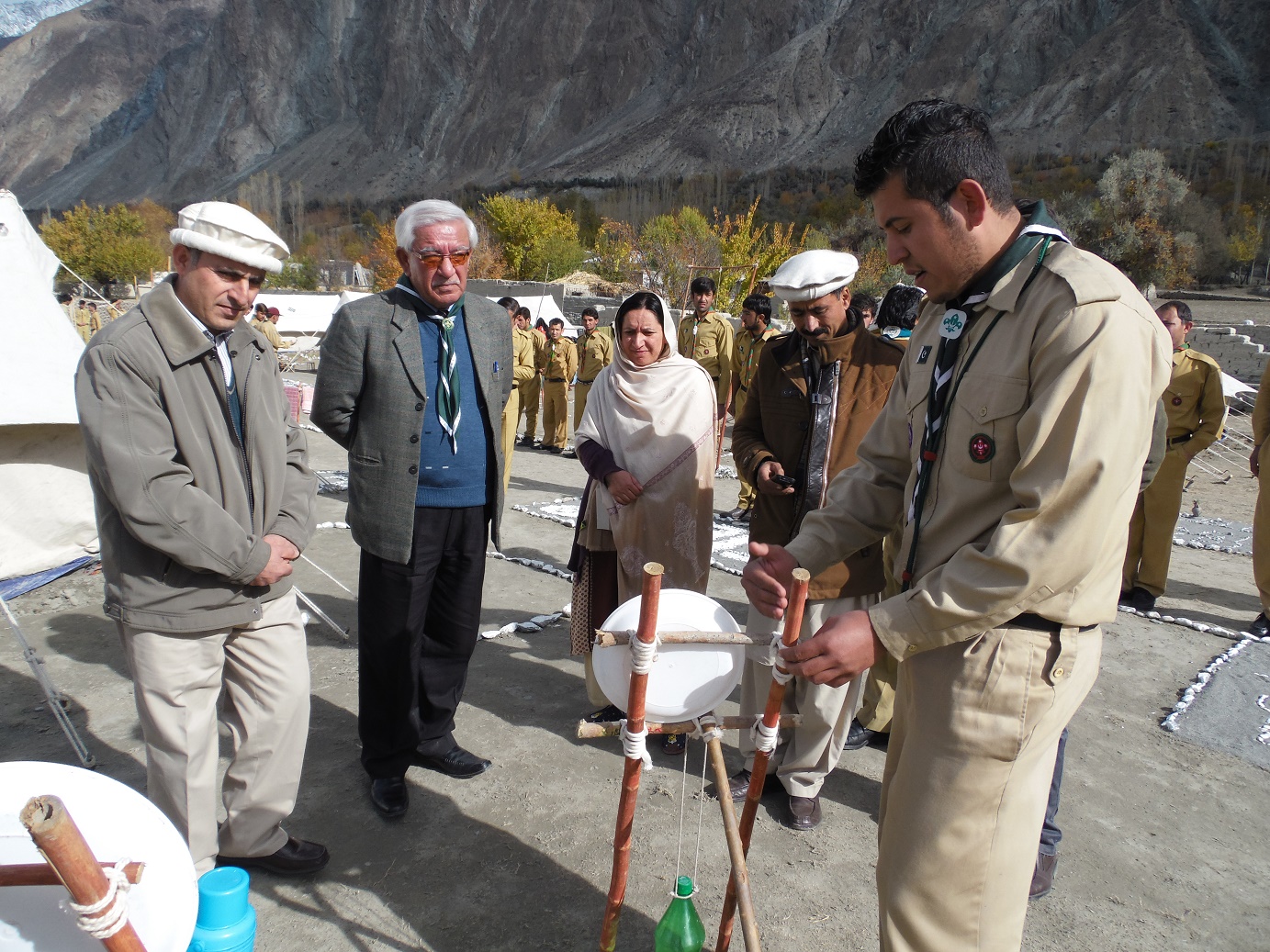 Chief Guest visits the camping site of the scouts training