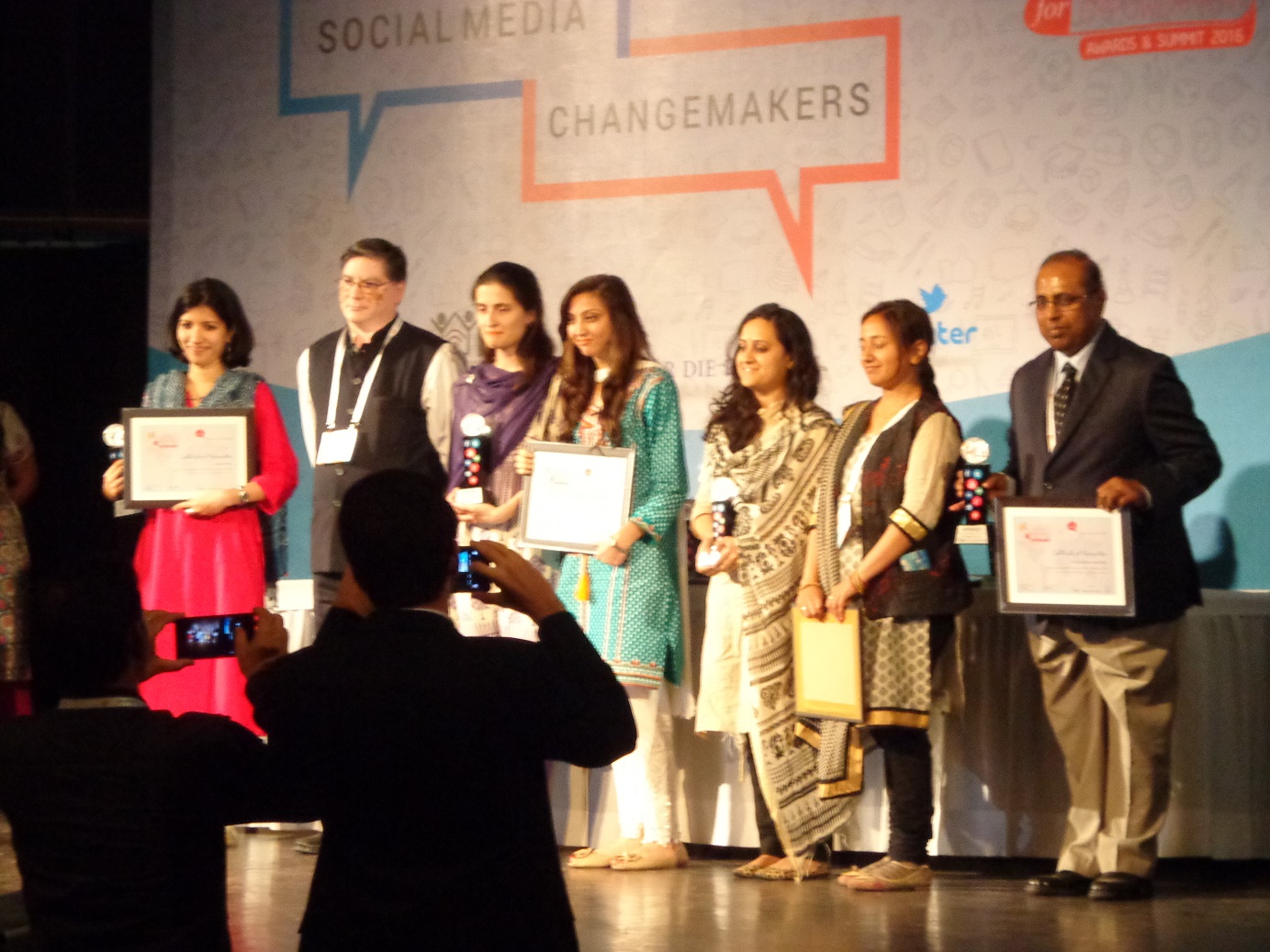Sharing the stage with other winners in Delhi 